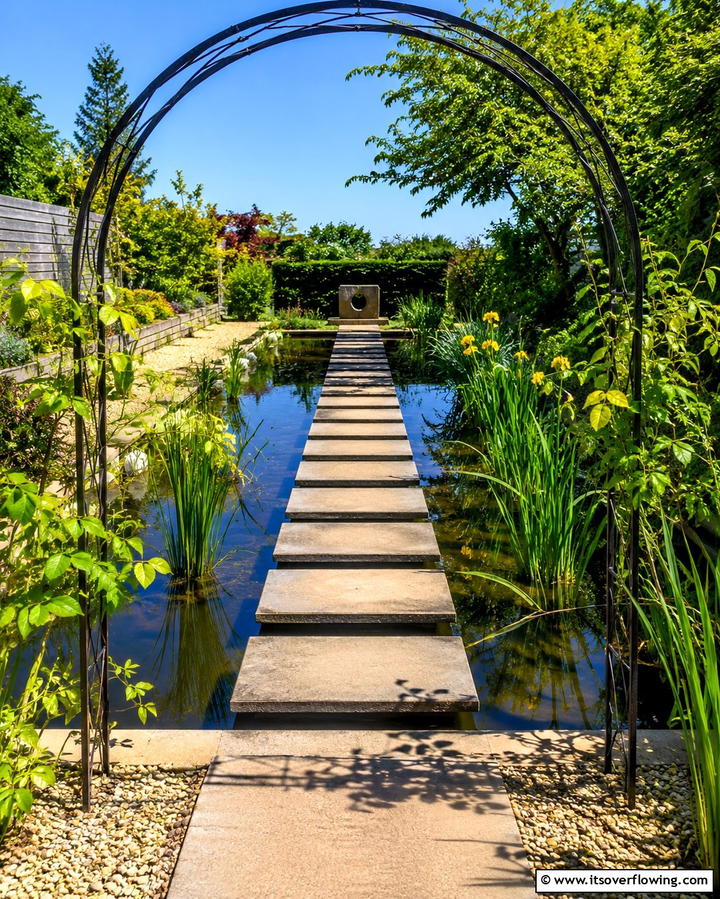 Reflecting Pool with Pathway Integration - 20 Small Garden Reflecting Pool Ideas for Serenity