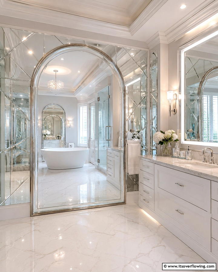 Reflective Mirror Magic - 30 Romantic Bathroom Ideas for a Luxurious Spa Retreat