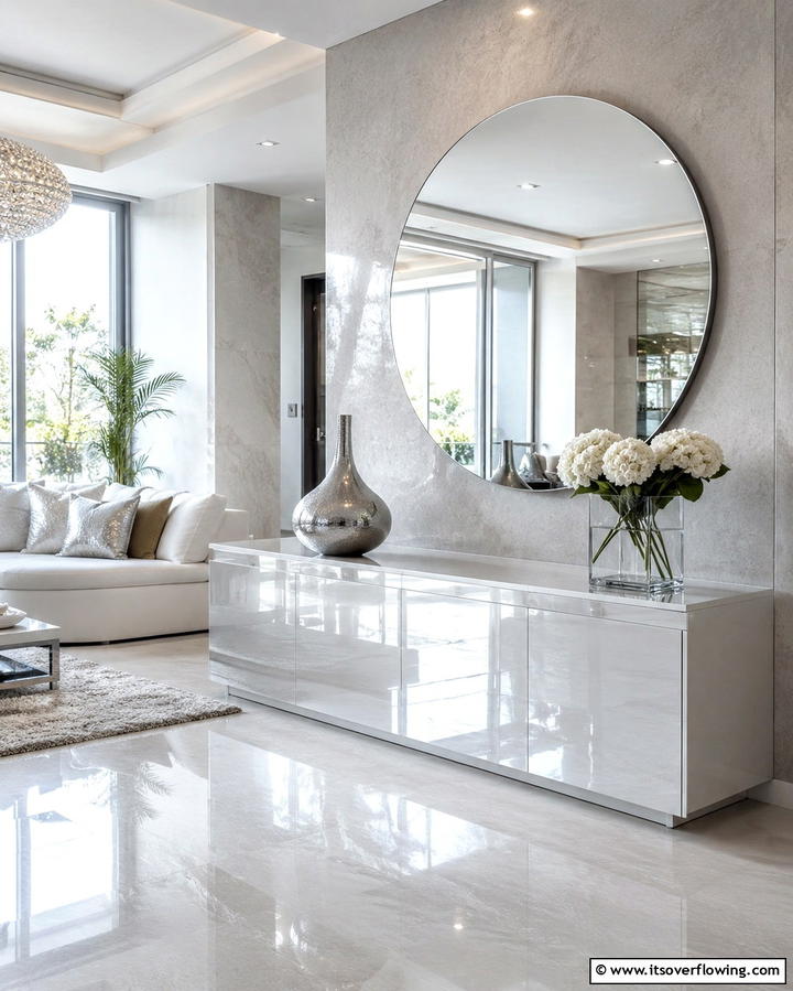 Reflective Surface Accents - 30 Feng Shui Living Room Layouts for Harmony & Flow