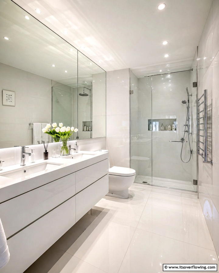Reflective Surfaces Design - 30 Small Master Bathroom Ideas for Efficient Luxury