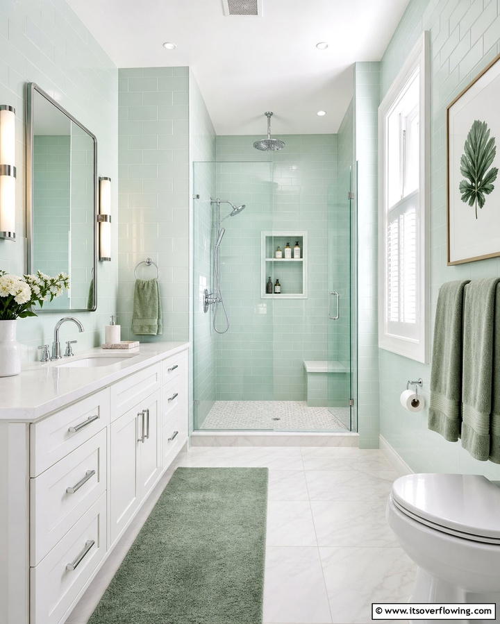 Refreshing Mint Green Bathroom - 25 Monochromatic Color Schemes for Rooms