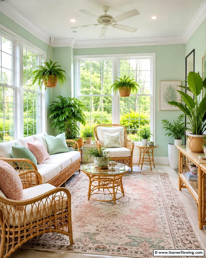 Refreshing Mint Green - 20 Sunroom Color Ideas to Brighten Your Space