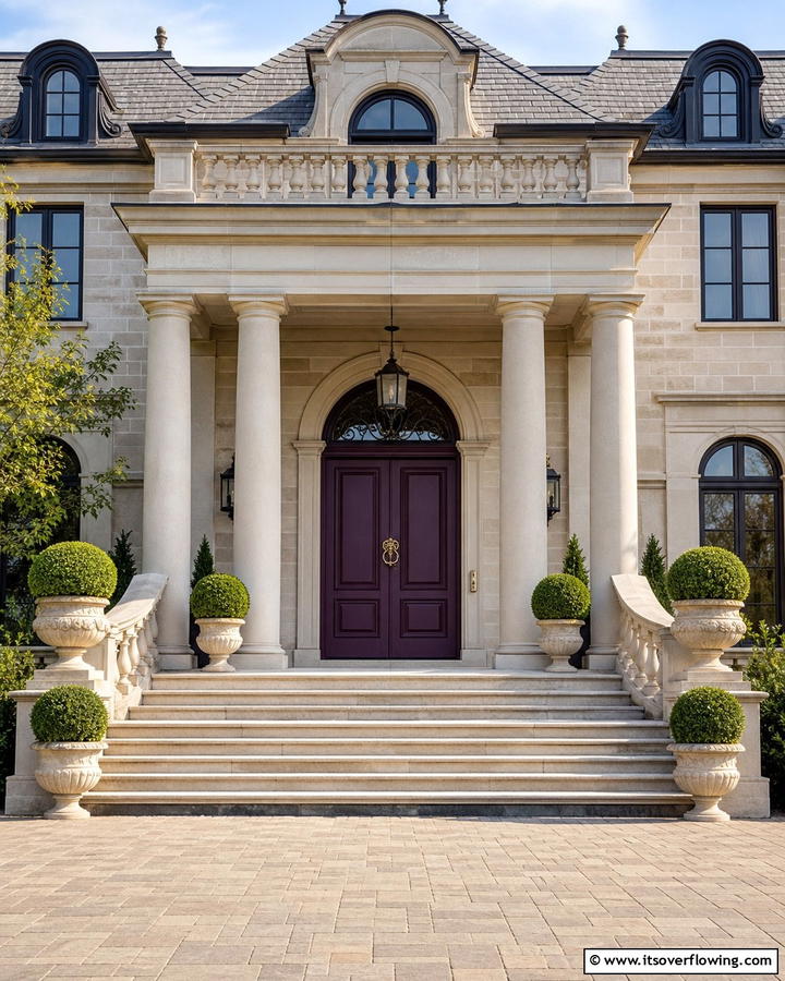 Regal Aubergine - 20 Dark Purple Front Door Ideas for a Bold Entrance