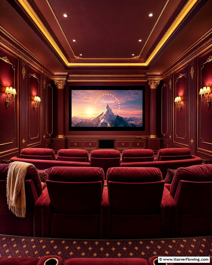 Regal Maroon - 30 Home Theater Paint Colors for Immersive Entertainment