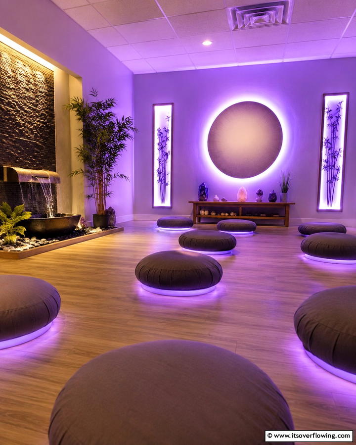 Relaxing Meditation Room Glow - 30 Aesthetic Room Ideas With LED Lights for Vibes