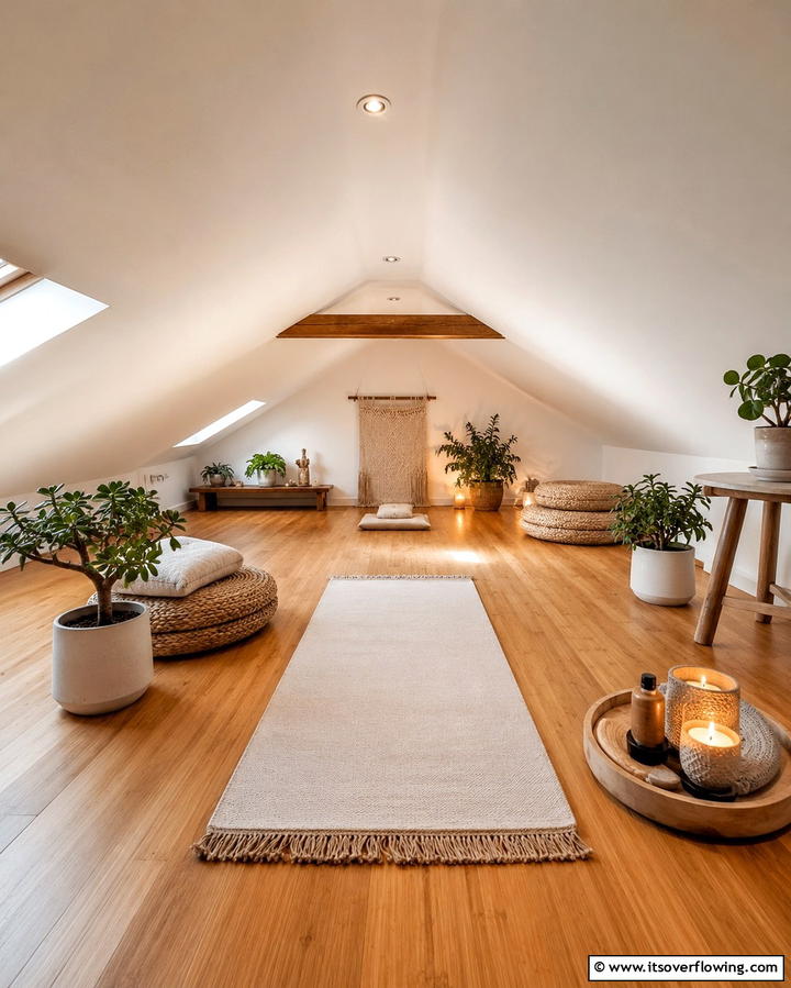 Relaxing Meditation Space - 25 Low Ceiling Small Attic Room Ideas for Cozy Living
