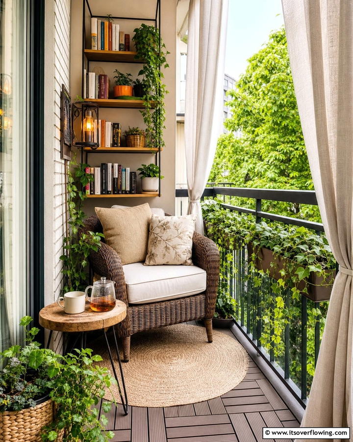 Relaxing Reading Nook - 21 Small Balcony Decor Ideas for Cozy Outdoor Retreats