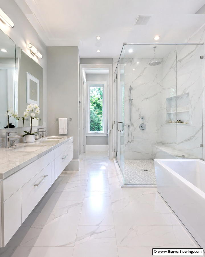 Replace Shower Curtains with Glass Doors - 25 Bathroom Staging Ideas to Sell Your Home Faster