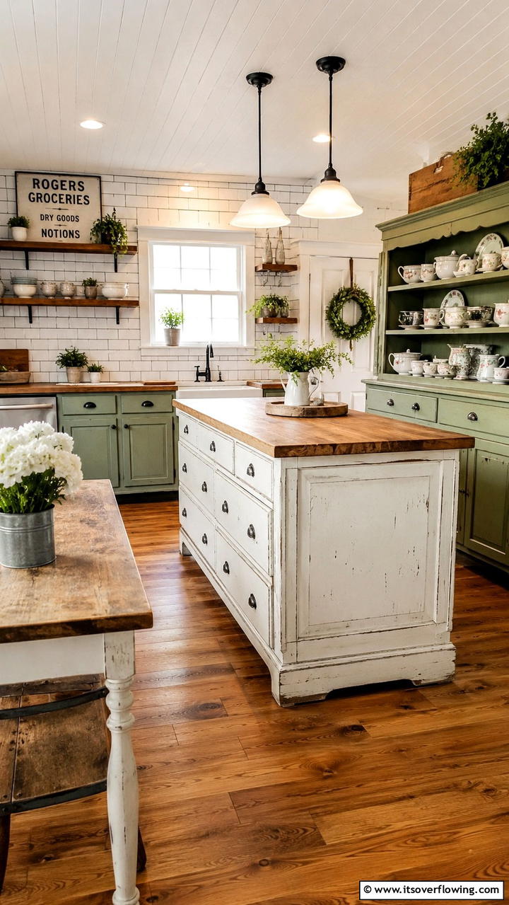 Repurposed Furniture Magic - 30 Cottage Kitchen Ideas for Cozy, Charming Farmhouse Style