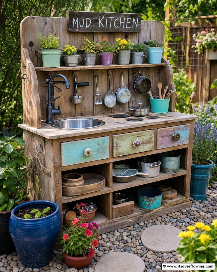 Repurposed Furniture Mud Kitchen - 20 Mud Kitchen Ideas for Outdoor Fun with Kids