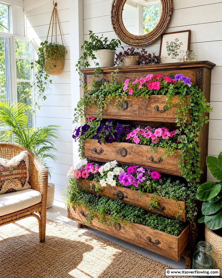 Repurposed Furniture Planters for Creativity - 25 Creative Indoor Garden Ideas to Brighten Your Home