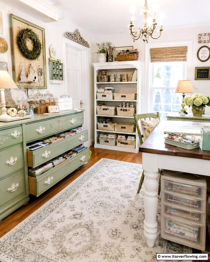 Repurposed Furniture for Storage - 25 Craft Room Organization Ideas for Creative Spaces