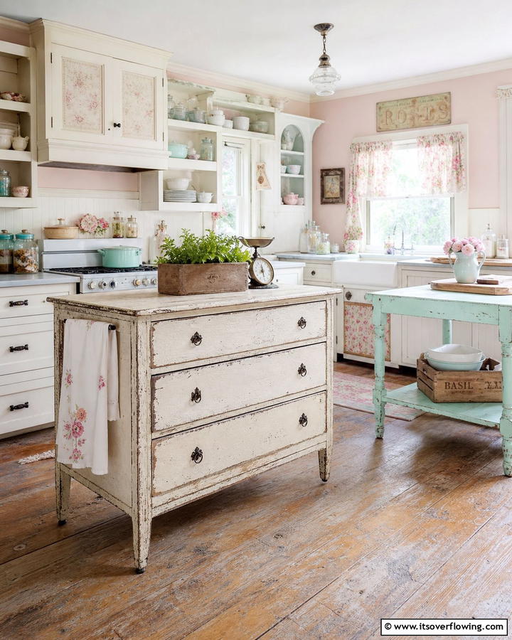Repurposed Furniture - 20 Shabby Chic Kitchen Ideas for a Vintage Look