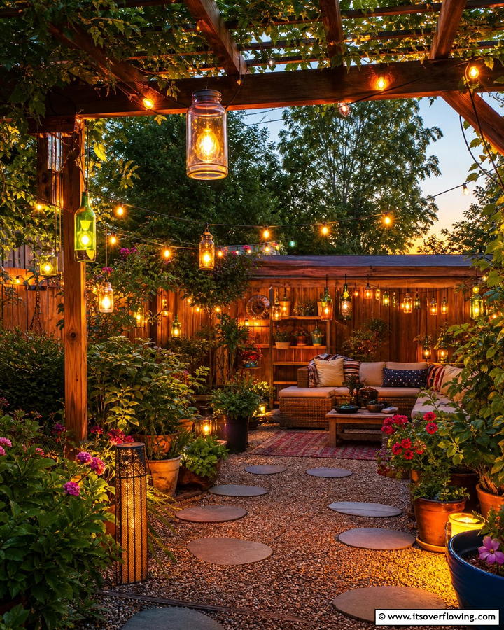 Repurposed Outdoor Lighting - 21 Budget-Friendly Backyard Ideas to Transform Your Outdoor Space