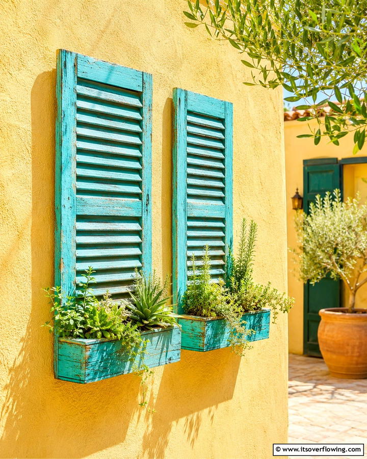 Repurposed Window Shutter Planters - 25 Vintage Garden Ideas for a Timeless Outdoor Space