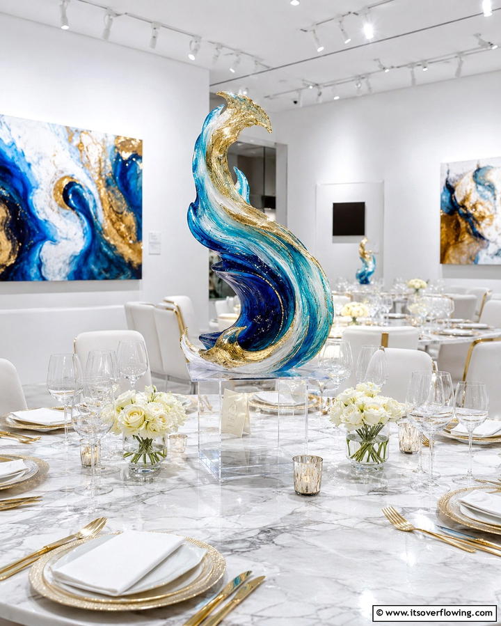 Resin Art Sculpture - 30 Unique Non-Floral Wedding Centerpiece Ideas