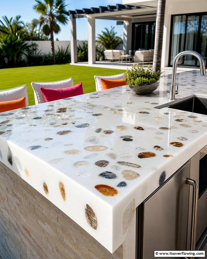 Resin Countertops for Creative Designs - 25 Outdoor Kitchen Countertop Ideas for Functionality