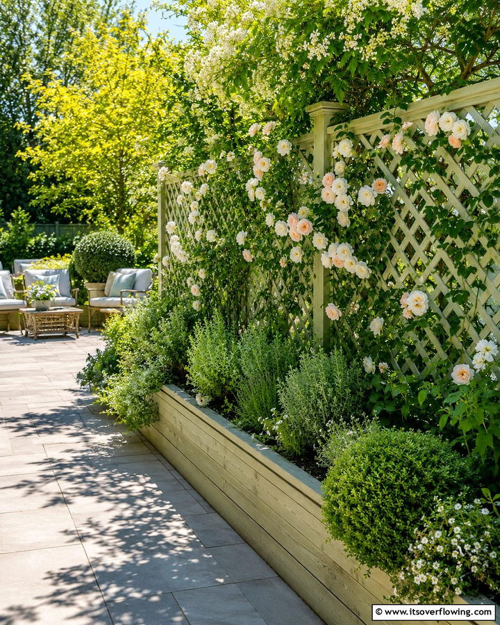 Retaining Walls with Lattice Tops - 20 Durable Wood Retaining Wall Ideas for Your Yard