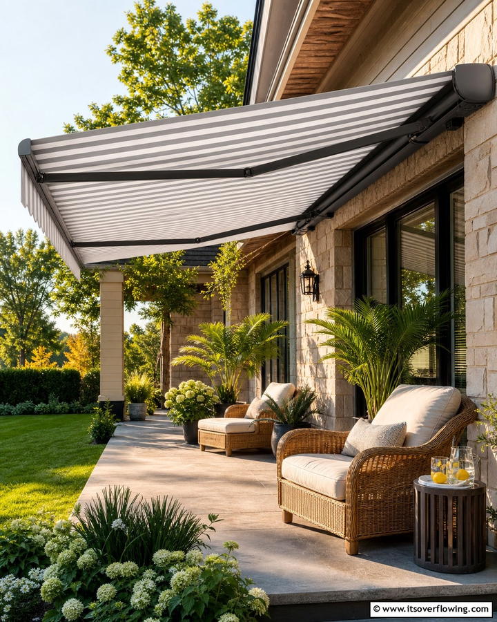 Retractable Awning Flexibility - 20 Front Porch Awning Ideas to Enhance Your Home