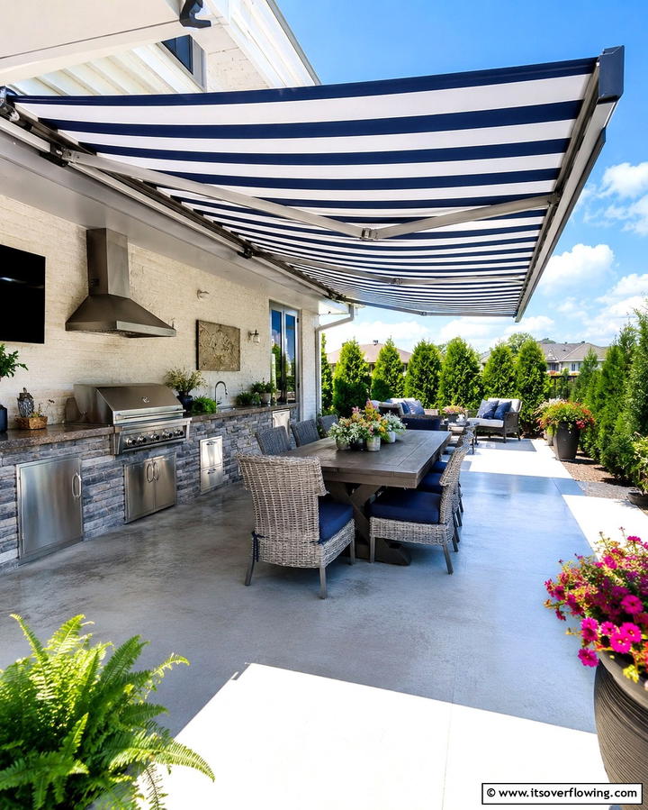 Retractable Awning for Shade - 20 Summer Kitchen Ideas to Refresh Your Space