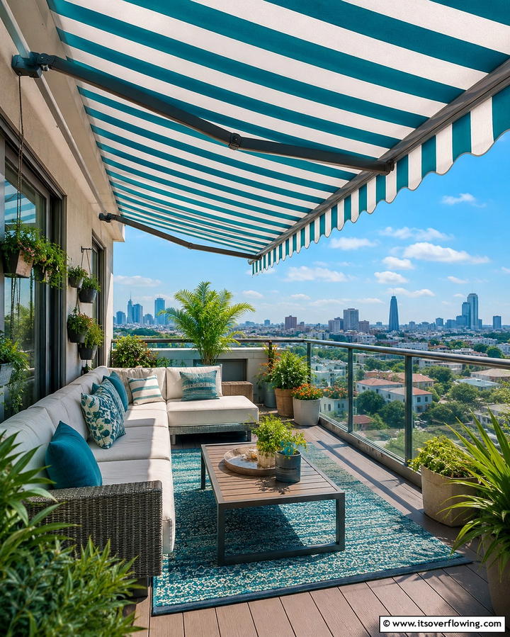 Retractable Awnings for Flexible Shade - 25 Balcony Shade Ideas for Comfortable Outdoor Relaxation