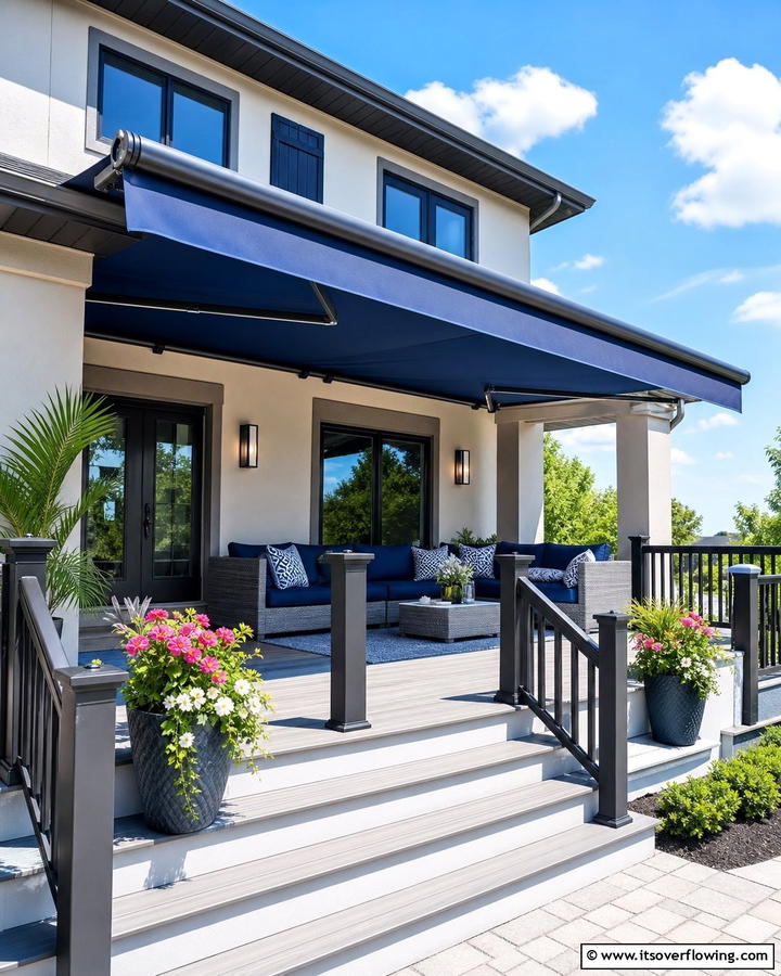 Retractable Awnings for Versatility - 20 Front Porch Awning Ideas to Enhance Your Home