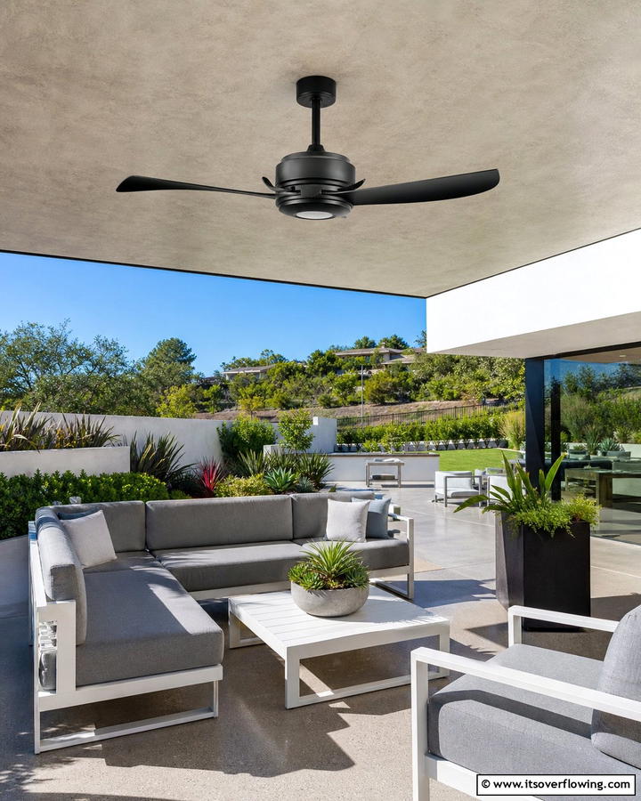 Retractable Blade Ceiling Fans for Style and Functionality - 20 Patio Fan Ideas to Keep Your Outdoor Space Cool