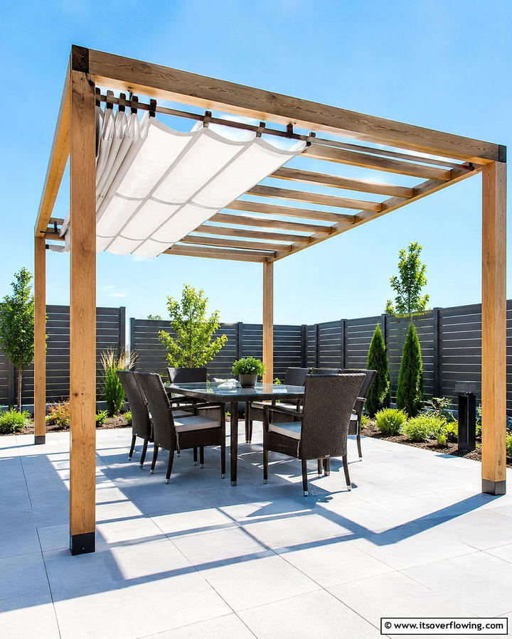 Retractable Canopy PergolaExact - 25 Small Patio Pergola Ideas for Cozy Outdoor Spaces