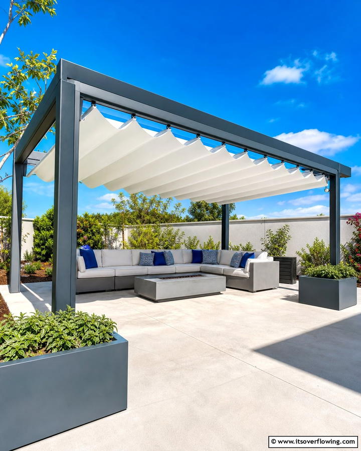 Retractable Canopy for Versatile Shade - 25 Pergola Shade Ideas to Transform Your Outdoor Space