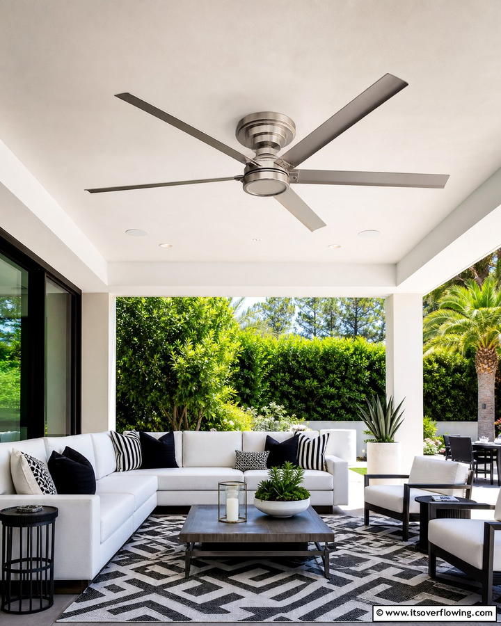 Retractable Ceiling Fans for Versatility - 20 Patio Fan Ideas to Keep Your Outdoor Space Cool