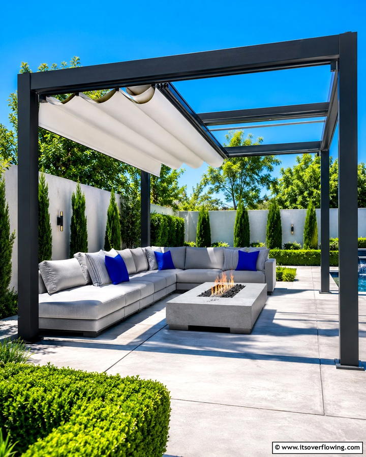 Retractable Fabric Canopy - 25 Pergola Shade Ideas to Transform Your Outdoor Space