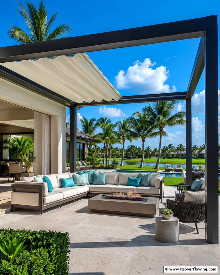 Retractable Fabric Roof - 25 Pergola Roof Ideas to Enhance Your Outdoor Living Space