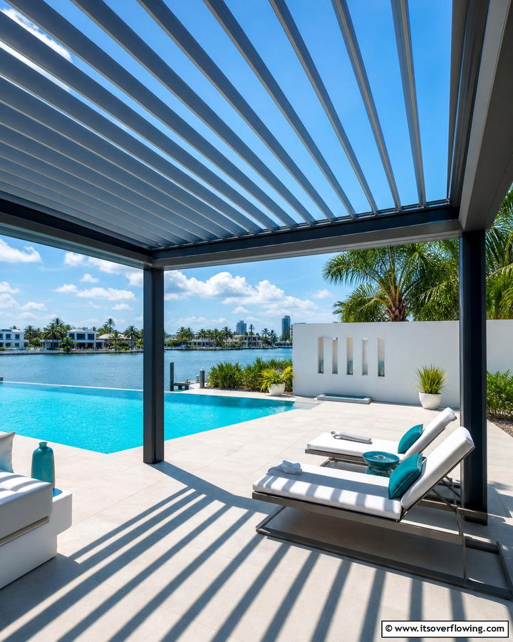 Retractable Louvers - 25 Pergola Shade Ideas to Transform Your Outdoor Space