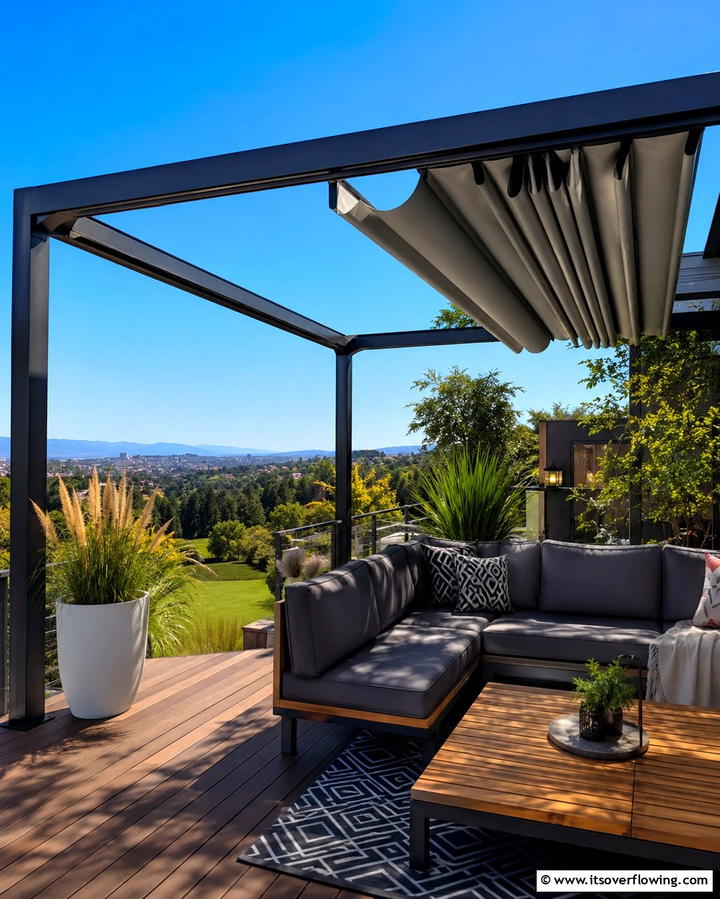 Retractable Pergola Awning - 25 Stunning Deck Awning Ideas for Outdoor Living