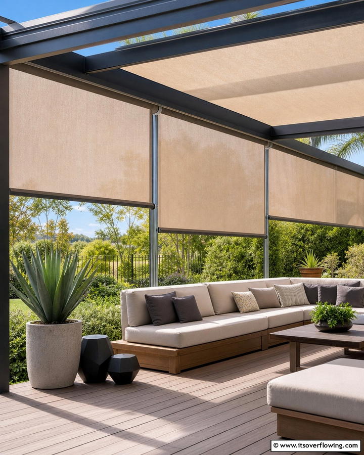 Retractable Privacy Shades for Dynamic Control - 21 Patio Privacy Solutions for Secluded Outdoor Relaxation