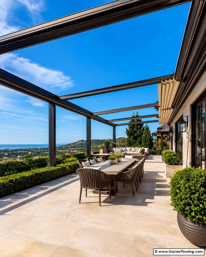 Retractable Roof Enclosures - 25 Patio Enclosure Ideas for Year-Round Enjoyment