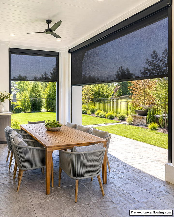 Retractable Screens for Flexibility - 25 Three Season Porch Ideas for Year-Round Enjoyment