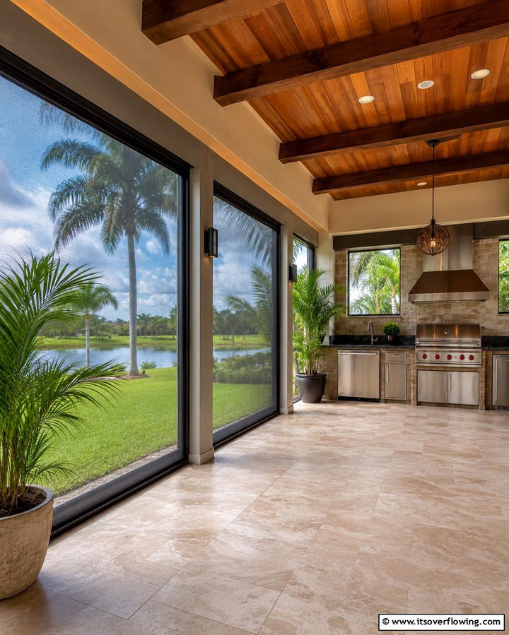 Retractable Screens - 20 Stylish Lanai Kitchen Ideas for Indoor-Outdoor Living