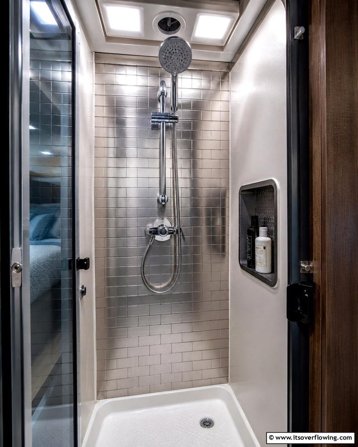Retractable Shower Heads - 25 Small RV Bathroom Ideas for Compact Spaces