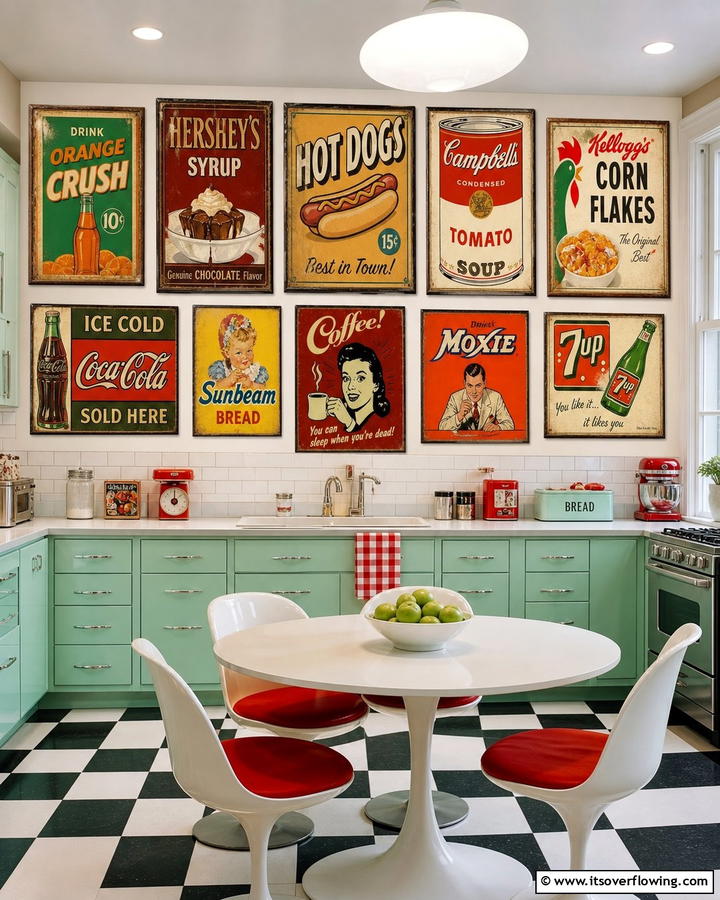 Retro Advertising Posters - 21 Kitchen Wall Decor Ideas for a Personalized Culinary Space