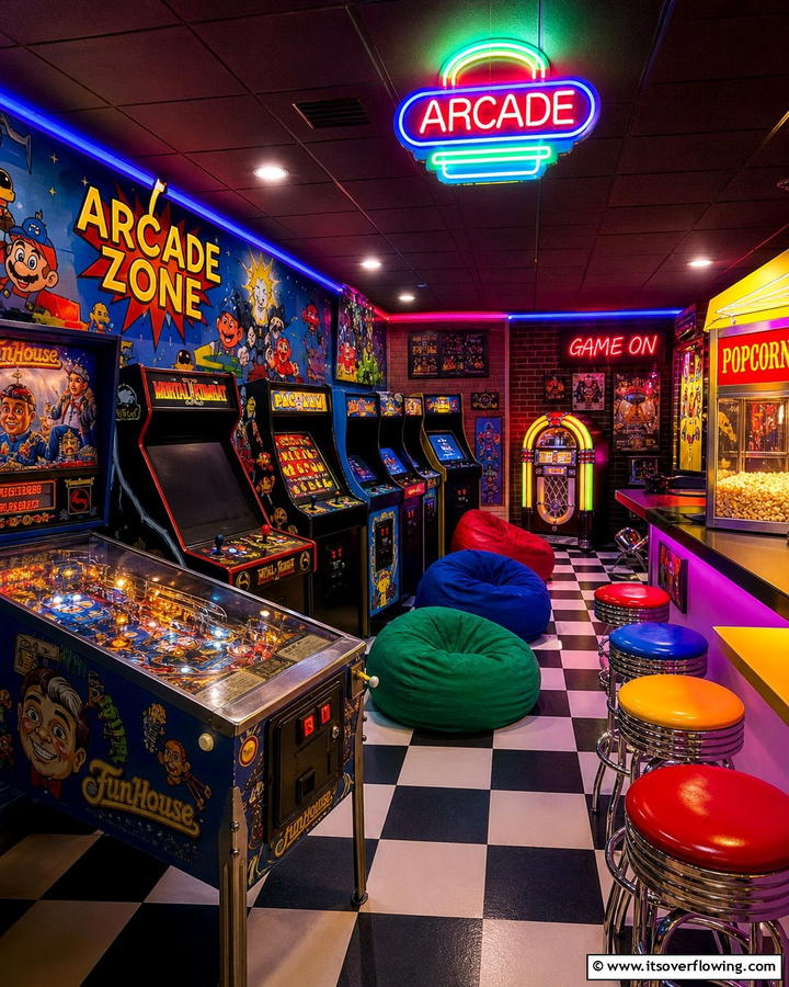 Retro Arcade Zone - 20 Luxury Man Cave Ideas for Ultimate Comfort