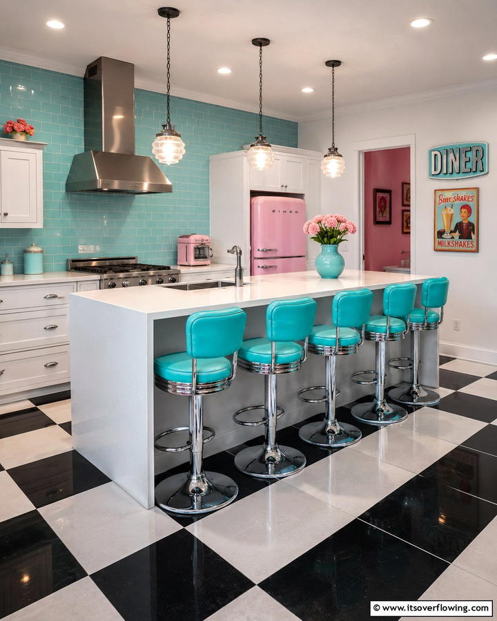 Retro Bar Stools - 25 Vintage Kitchen Ideas for a Classic Culinary Space