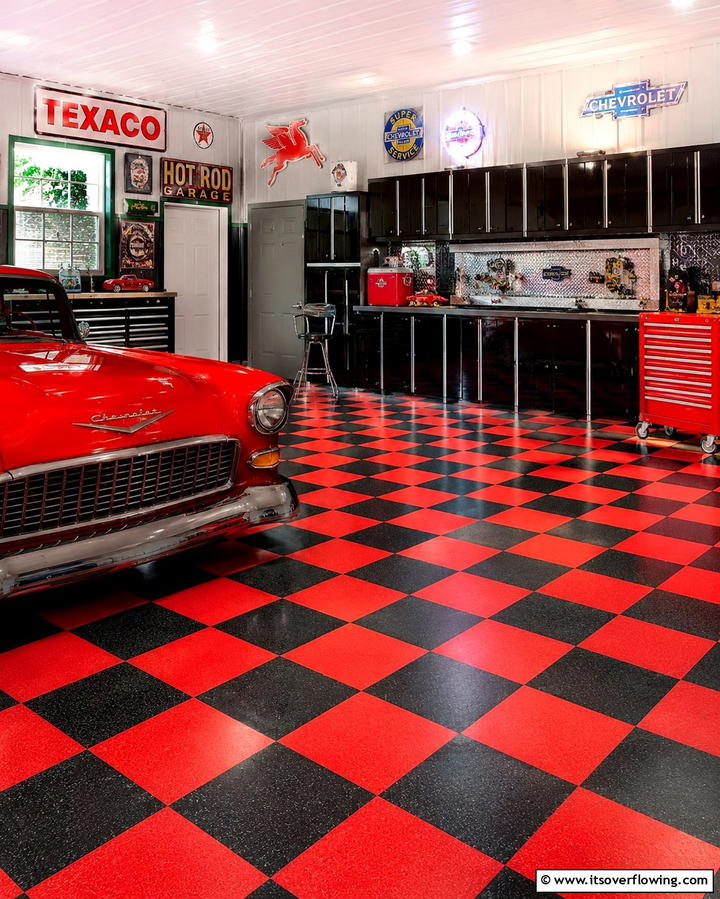 Retro Checkerboard Tiles - 25 Man Cave Flooring Ideas for a Masculine Retreat