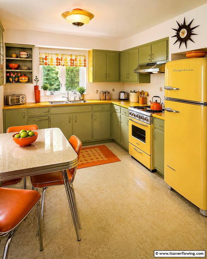 Retro Color Palette - 30 Retro 70s Kitchen Ideas for a Funky Vintage Makeover