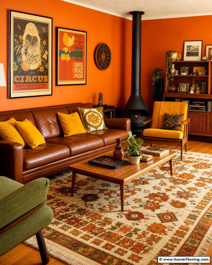 Retro Color Palette - 25 Retro 70s Living Room Ideas for a Funky Vibe
