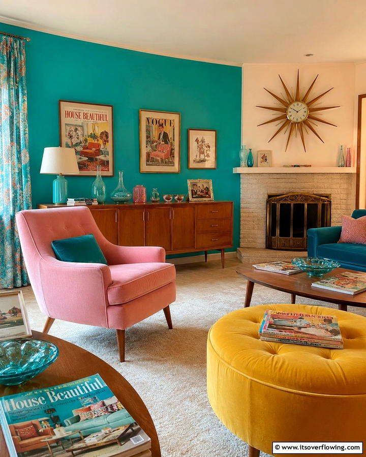 Retro Color Palettes - 30 1950s Living Room Ideas for Retro Charm Revival