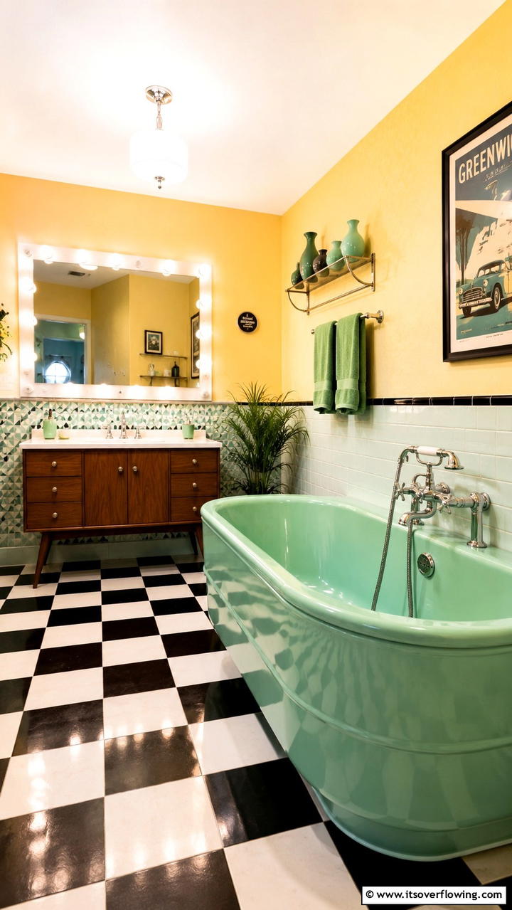 Retro Colored Bathtub - 30 Bathtub Ideas for a Luxurious and Relaxing Bathroom