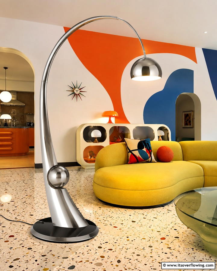 Retro Futuristic Floor Lamp - 30 Living Room Floor Lamp Ideas- Stylish Lighting Solutions