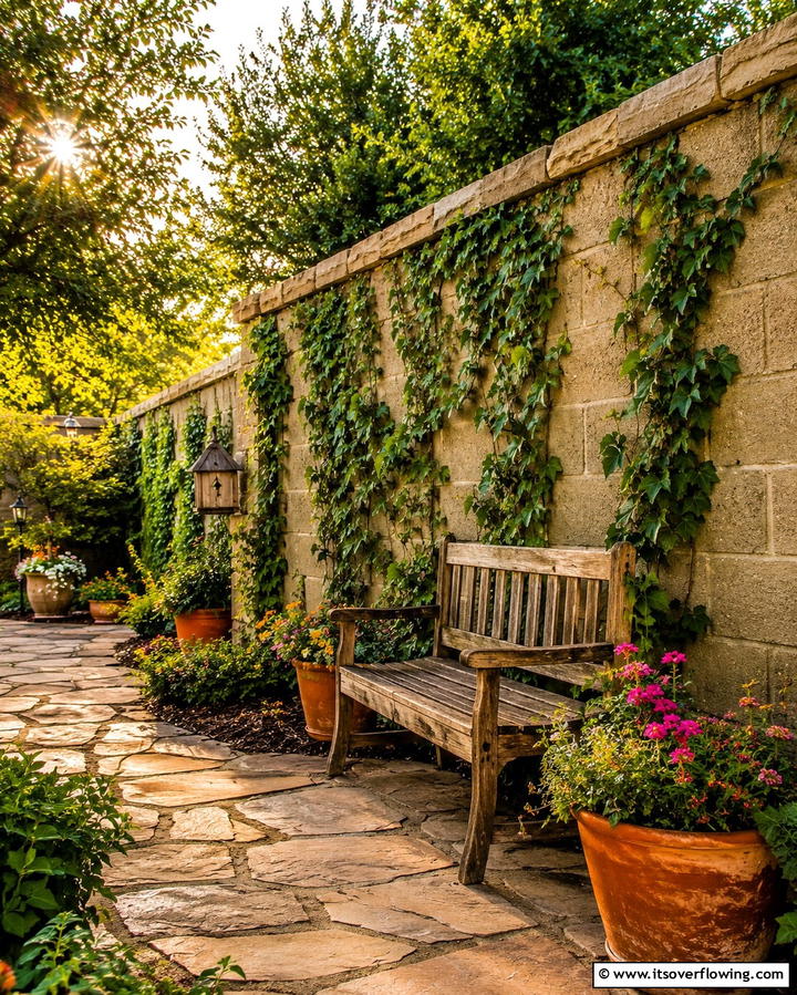 Retro Industrial Fusion - 30 Creative Cinder Block Fence Designs for Outdoor Spaces