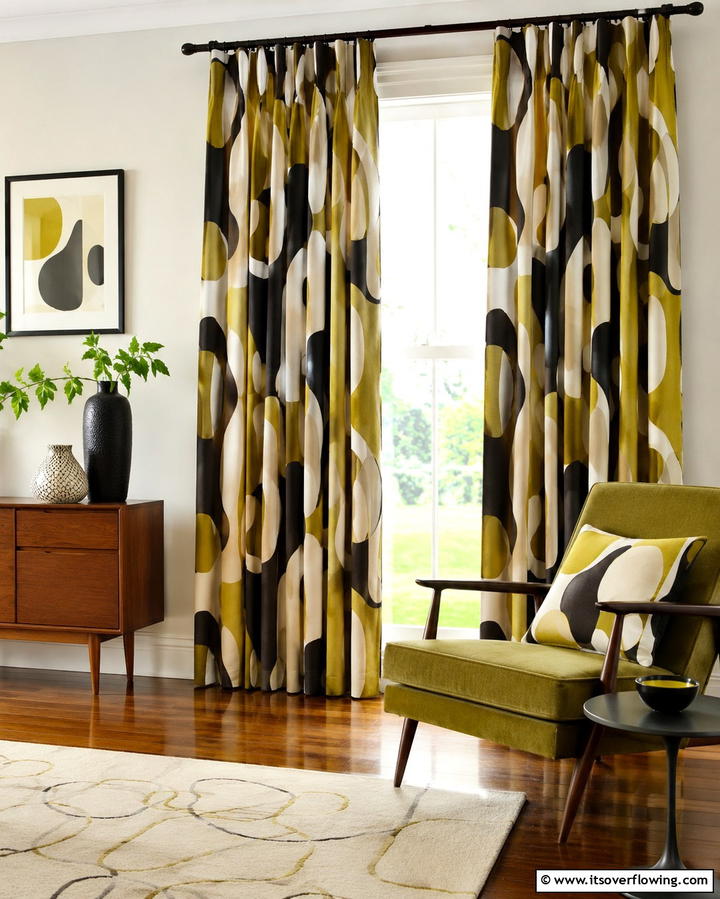 Retro Inspired Curtains - 30 1950s Living Room Ideas for Retro Charm Revival